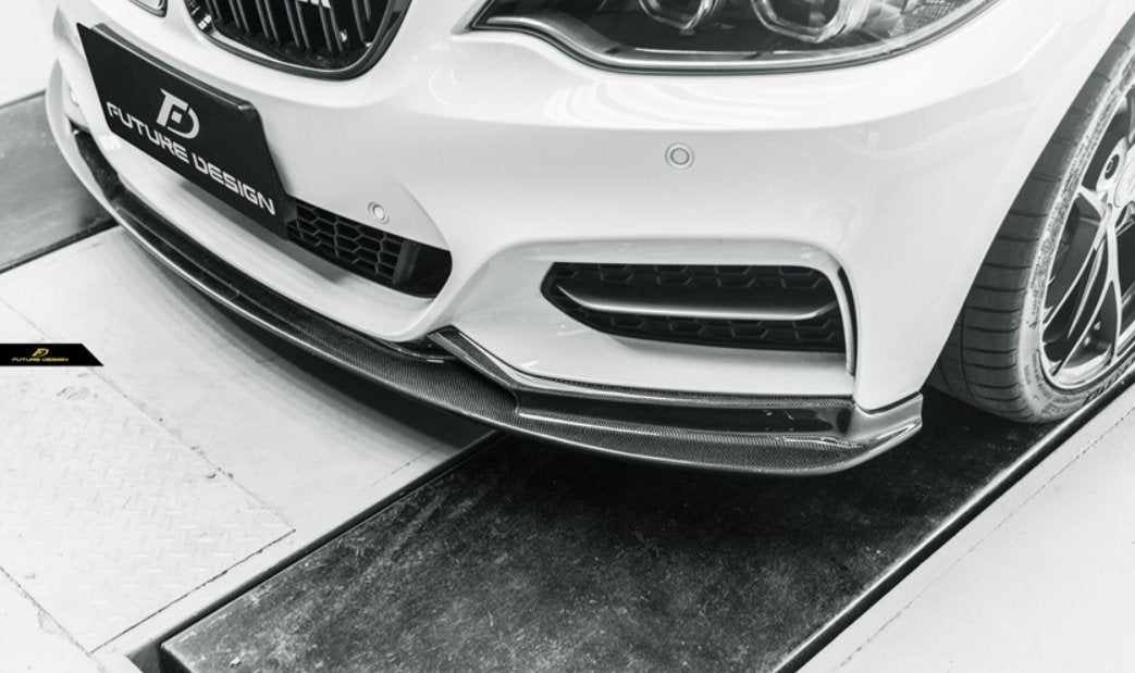 FUTURE DESIGN - BMW 2 SERIES F22 F23 CARBON FIBRE FRONT LIP 3D STYLE - Aero Carbon UK