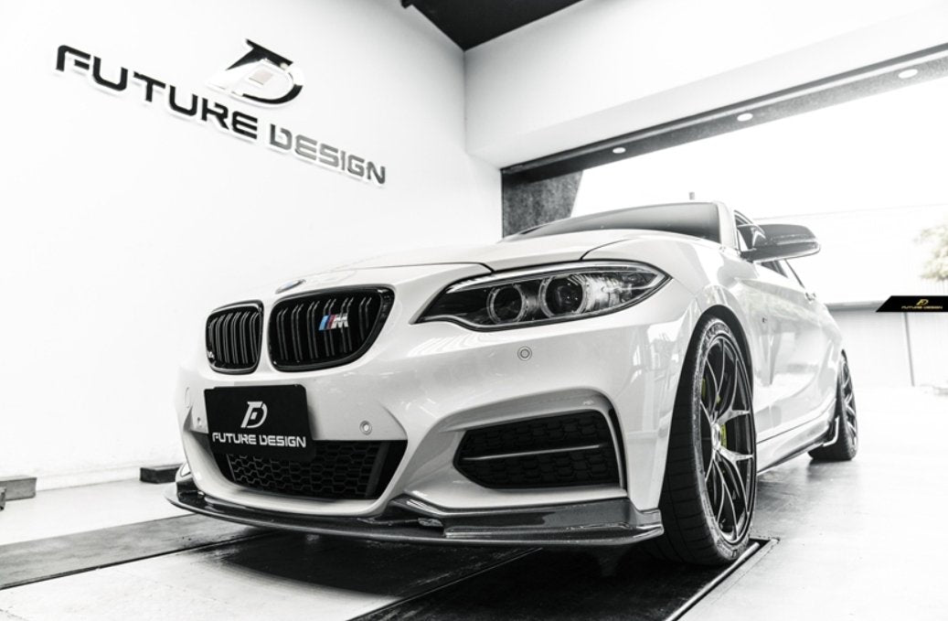 FUTURE DESIGN - BMW 2 SERIES F22 F23 CARBON FIBRE FRONT LIP 3D STYLE - Aero Carbon UK