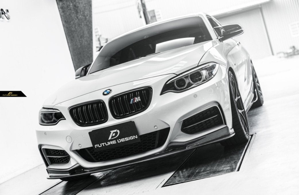 FUTURE DESIGN - BMW 2 SERIES F22 F23 CARBON FIBRE FRONT LIP 3D STYLE - Aero Carbon UK