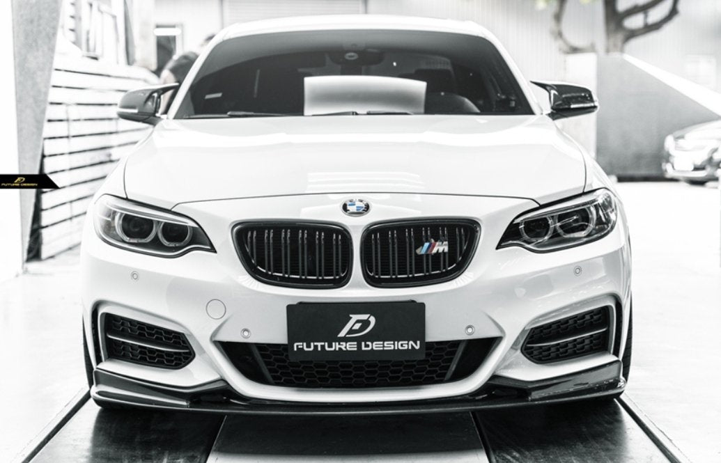 FUTURE DESIGN - BMW 2 SERIES F22 F23 CARBON FIBRE FRONT LIP 3D STYLE - Aero Carbon UK