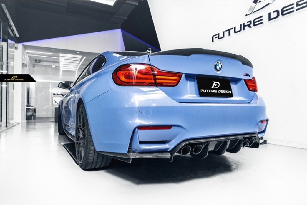 FUTURE DESIGN - BMW M3 F80 / M4 F82 F83 CARBON FIBRE REAR DIFFUSER V STYLE - Aero Carbon UK