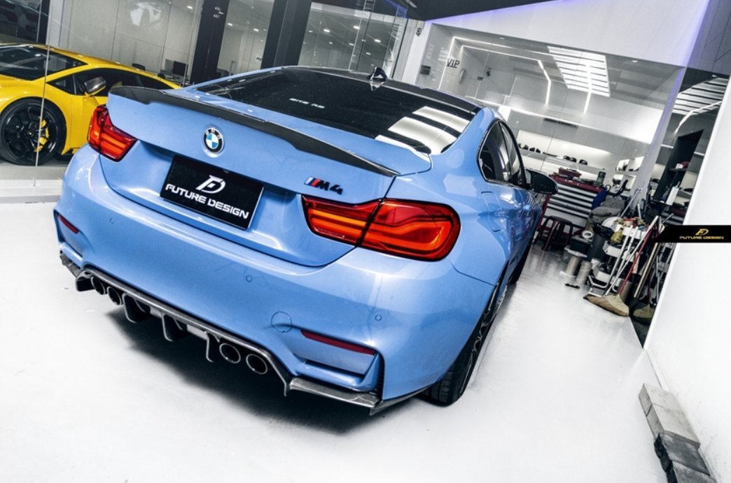 FUTURE DESIGN - BMW M3 F80 / M4 F82 F83 CARBON FIBRE REAR DIFFUSER V STYLE - Aero Carbon UK