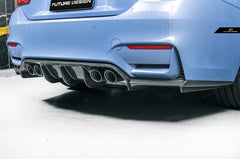 FUTURE DESIGN - BMW M3 F80 / M4 F82 F83 CARBON FIBRE REAR DIFFUSER V STYLE - Aero Carbon UK