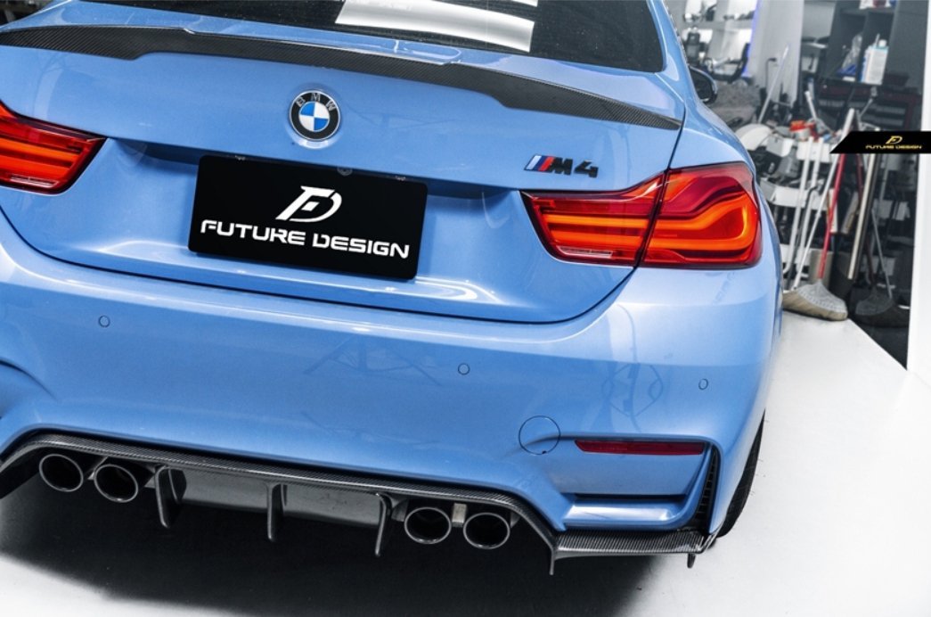 FUTURE DESIGN - BMW M3 F80 / M4 F82 F83 CARBON FIBRE REAR DIFFUSER V STYLE - Aero Carbon UK