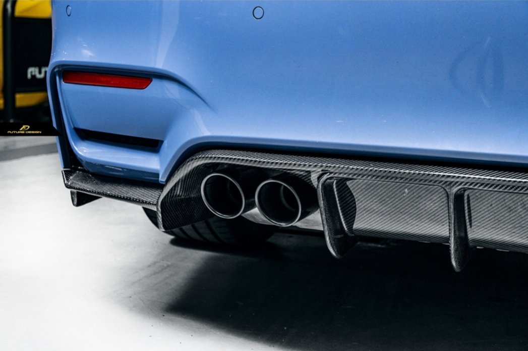 FUTURE DESIGN - BMW M3 F80 / M4 F82 F83 CARBON FIBRE REAR DIFFUSER V STYLE - Aero Carbon UK