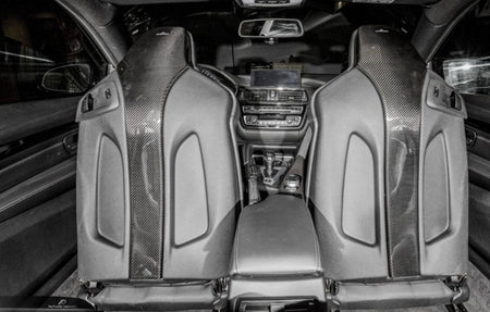 FUTURE DESIGN - BMW M3 F80 / M4 F82 F83 CARBON FIBRE REAR SEAT COVERS - Aero Carbon UK