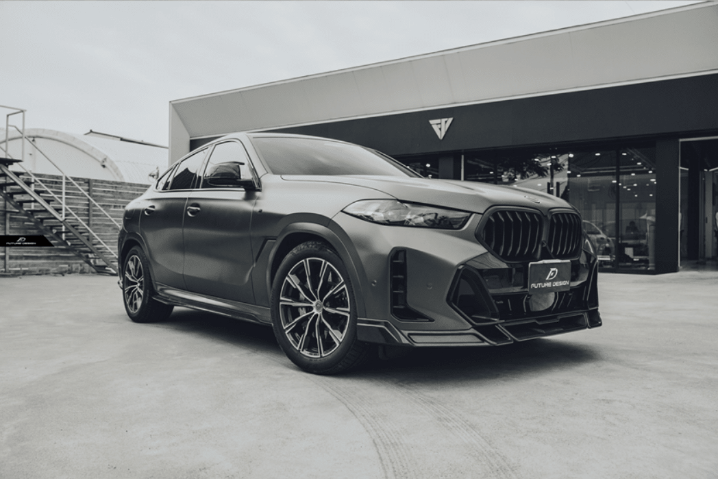 FUTURE DESIGN - BMW X6 G06 LCI DRY CARBON FIBER FRONT LIP - Aero Carbon UK