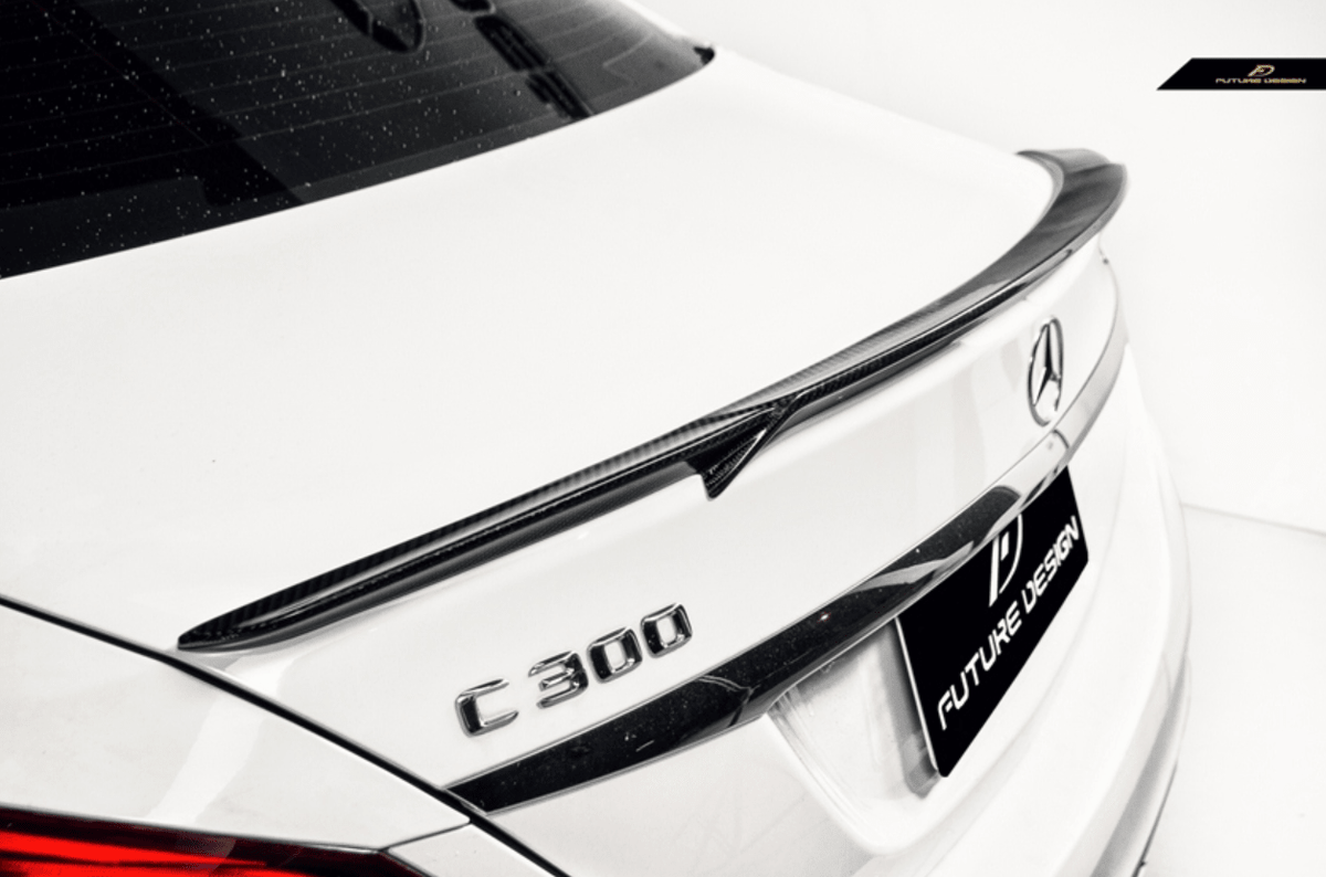 Future Design Carbon 2015-ON Carbon Fiber Rear Spoiler B Style for Mercedes Benz W205 C300 C43 C63 AMG Coupe 2 Door Sedan 4 Door - Aero Carbon UK