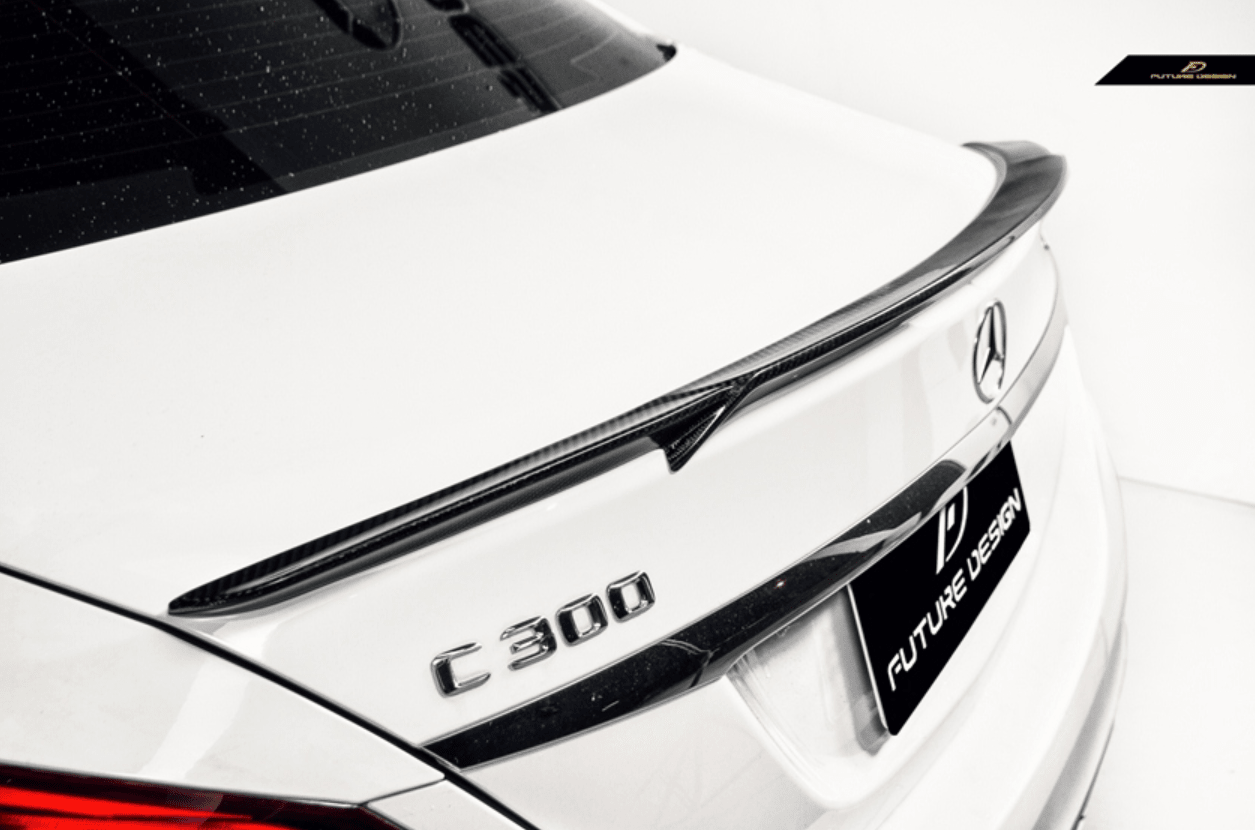 Future Design Carbon 2015-ON Carbon Fiber Rear Spoiler B Style for Mercedes Benz W205 C300 C43 C63 AMG Coupe 2 Door Sedan 4 Door - Aero Carbon UK