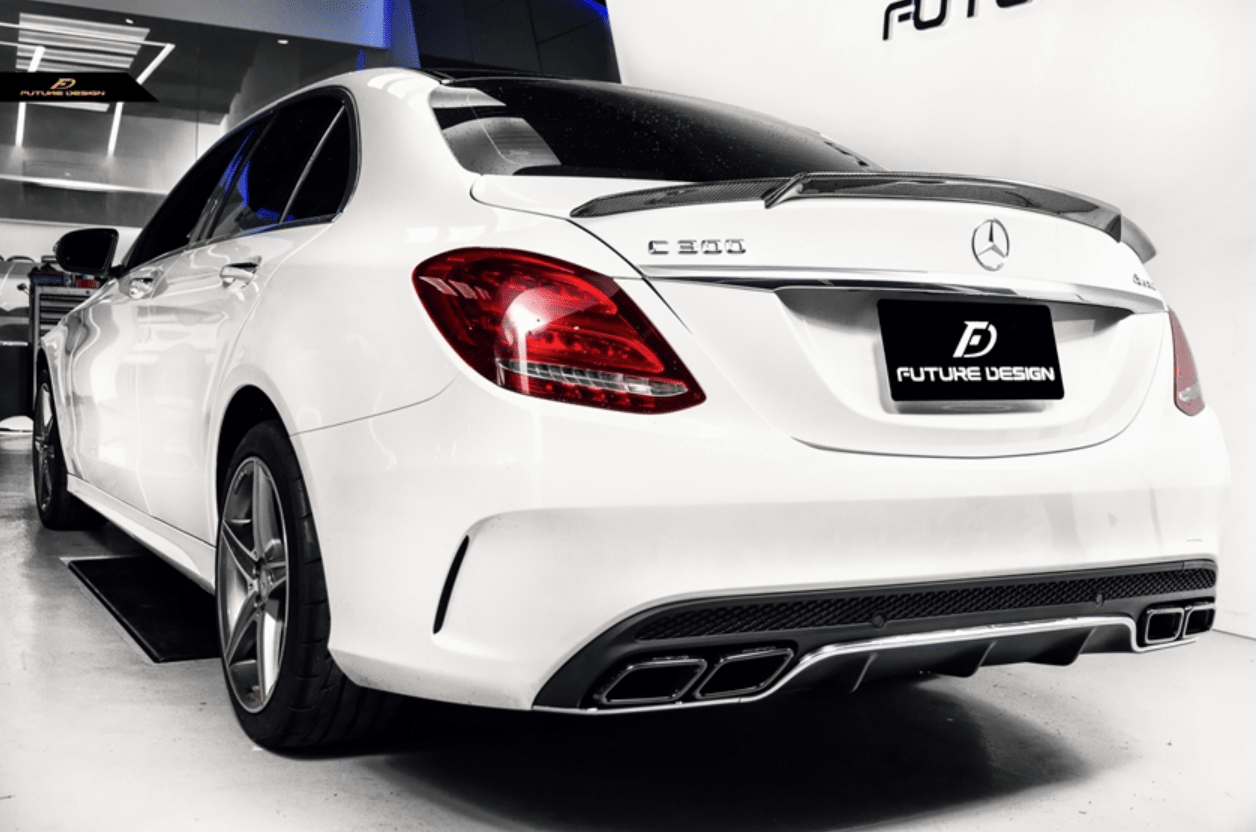 Future Design Carbon 2015-ON Carbon Fiber Rear Spoiler B Style for Mercedes Benz W205 C300 C43 C63 AMG Coupe 2 Door Sedan 4 Door - Aero Carbon UK