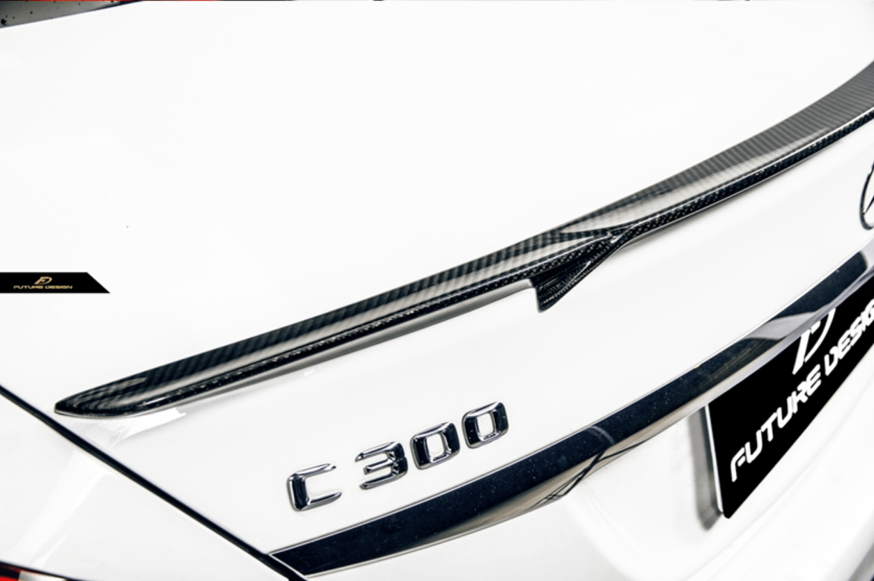 Future Design Carbon 2015-ON Carbon Fiber Rear Spoiler B Style for Mercedes Benz W205 C300 C43 C63 AMG Coupe 2 Door Sedan 4 Door - Aero Carbon UK