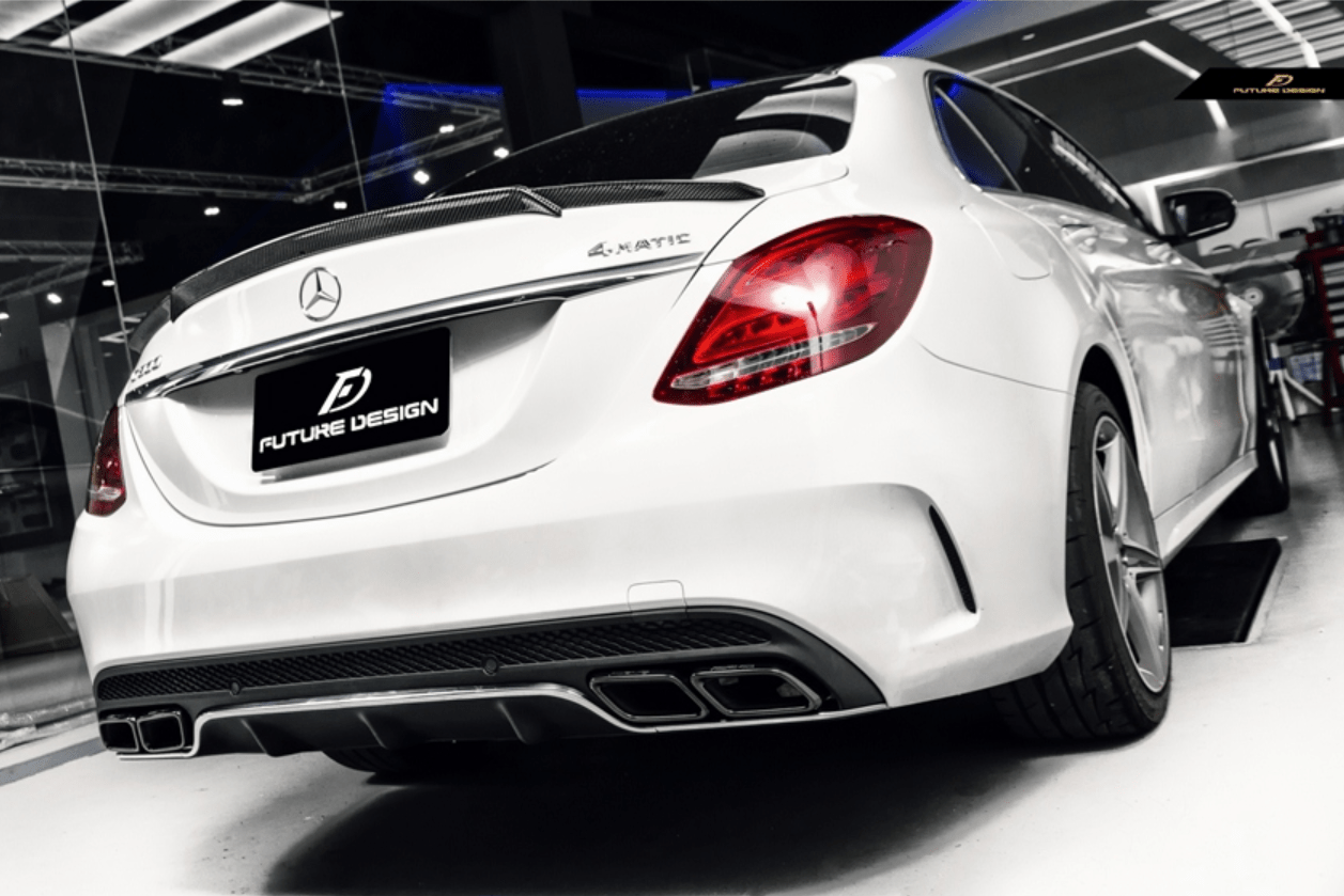 Future Design Carbon 2015-ON Carbon Fiber Rear Spoiler B Style for Mercedes Benz W205 C300 C43 C63 AMG Coupe 2 Door Sedan 4 Door - Aero Carbon UK