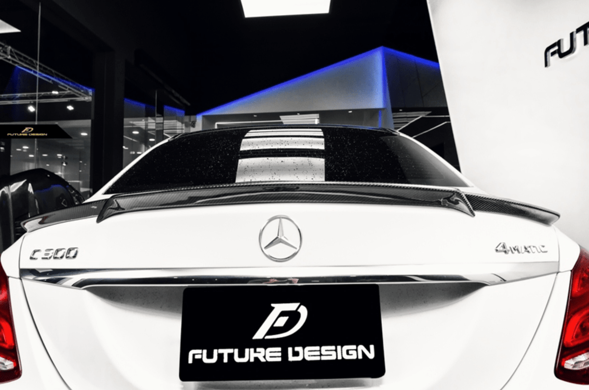 Future Design Carbon 2015-ON Carbon Fiber Rear Spoiler B Style for Mercedes Benz W205 C300 C43 C63 AMG Coupe 2 Door Sedan 4 Door - Aero Carbon UK