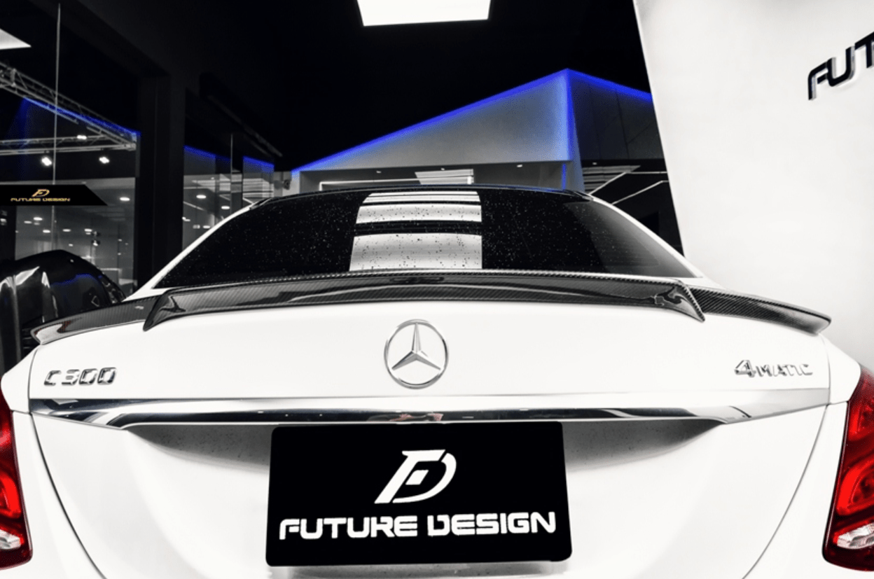 Future Design Carbon 2015-ON Carbon Fiber Rear Spoiler B Style for Mercedes Benz W205 C300 C43 C63 AMG Coupe 2 Door Sedan 4 Door - Aero Carbon UK