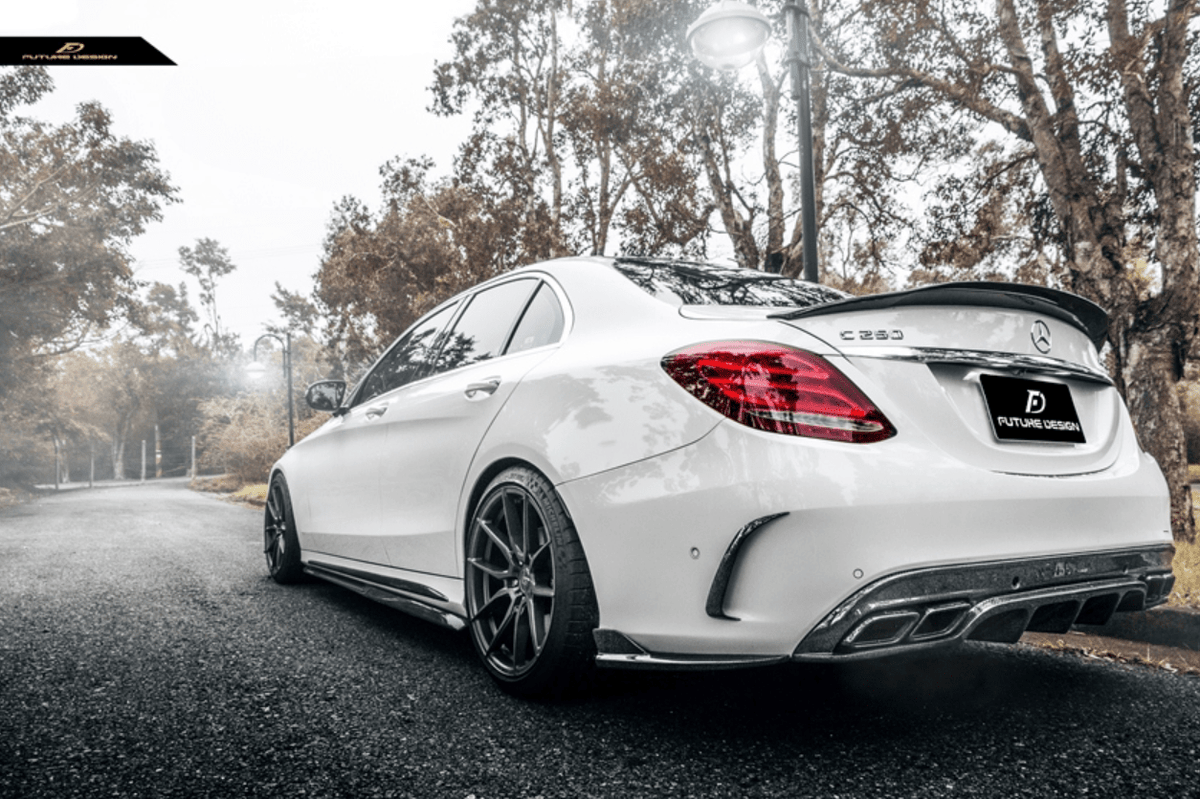 Future Design Carbon 2015-ON Carbon Fiber Rear Spoiler P Style for Mercedes Benz W205 C300 C43 C63 AMG Coupe 2 Door Sedan 4 Door - Aero Carbon UK