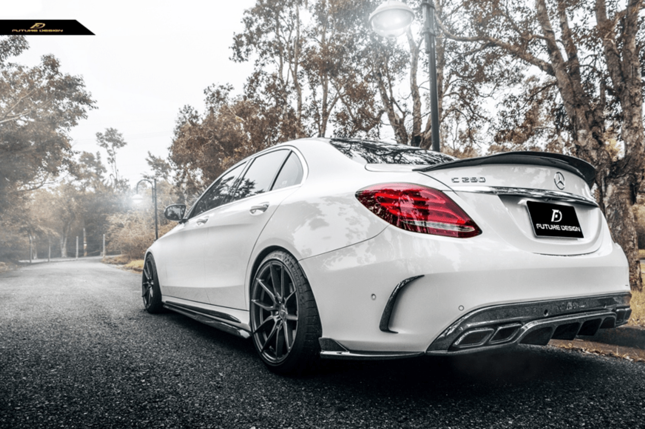 Future Design Carbon 2015-ON Carbon Fiber Rear Spoiler P Style for Mercedes Benz W205 C300 C43 C63 AMG Coupe 2 Door Sedan 4 Door - Aero Carbon UK