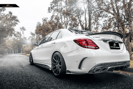 Future Design Carbon 2015-ON Carbon Fiber Rear Spoiler P Style for Mercedes Benz W205 C300 C43 C63 AMG Coupe 2 Door Sedan 4 Door - Aero Carbon UK