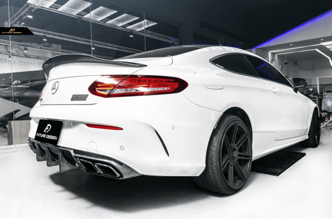 Future Design Carbon 2015-ON Carbon Fiber Rear Spoiler P Style for Mercedes Benz W205 C300 C43 C63 AMG Coupe 2 Door Sedan 4 Door - Aero Carbon UK