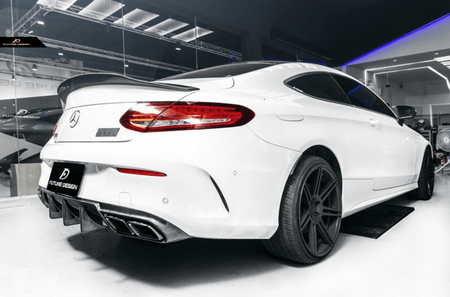 Future Design Carbon 2015-ON Carbon Fiber Rear Spoiler P Style for Mercedes Benz W205 C300 C43 C63 AMG Coupe 2 Door Sedan 4 Door - Aero Carbon UK