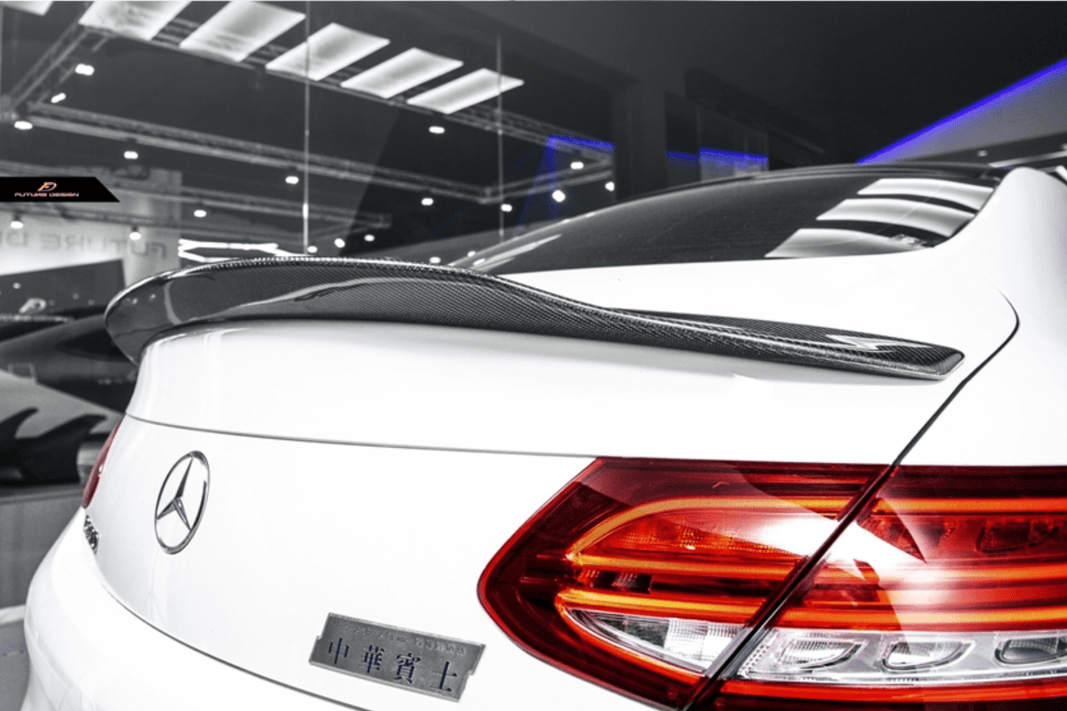 Future Design Carbon 2015-ON Carbon Fiber Rear Spoiler P Style for Mercedes Benz W205 C300 C43 C63 AMG Coupe 2 Door Sedan 4 Door - Aero Carbon UK
