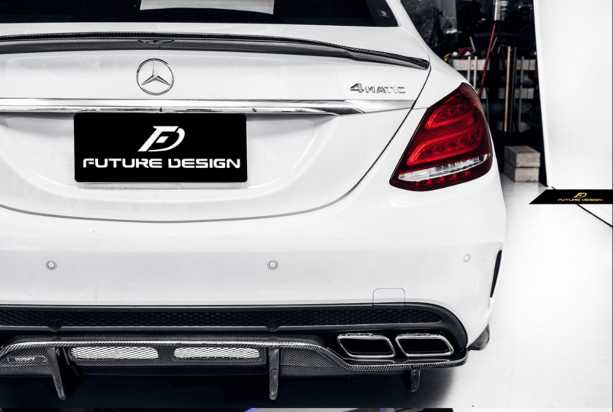 Future Design Carbon 2015-ON Carbon Fiber Rear Spoiler P Style for Mercedes Benz W205 C300 C43 C63 AMG Coupe 2 Door Sedan 4 Door - Aero Carbon UK