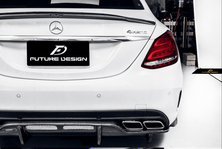 Future Design Carbon 2015-ON Carbon Fiber Rear Spoiler P Style for Mercedes Benz W205 C300 C43 C63 AMG Coupe 2 Door Sedan 4 Door - Aero Carbon UK