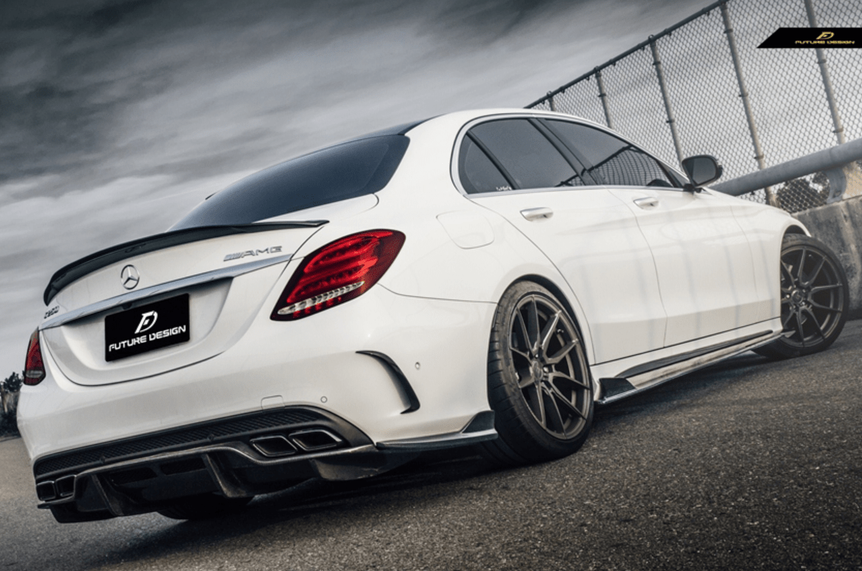 Future Design Carbon 2015-ON Carbon Fiber Rear Spoiler P Style for Mercedes Benz W205 C300 C43 C63 AMG Coupe 2 Door Sedan 4 Door - Aero Carbon UK