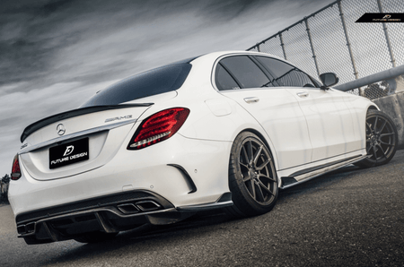 Future Design Carbon 2015-ON Carbon Fiber Rear Spoiler P Style for Mercedes Benz W205 C300 C43 C63 AMG Coupe 2 Door Sedan 4 Door - Aero Carbon UK