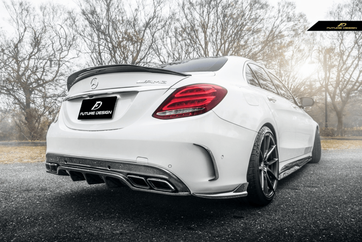 Future Design Carbon 2015-ON Carbon Fiber Rear Spoiler P Style for Mercedes Benz W205 C300 C43 C63 AMG Coupe 2 Door Sedan 4 Door - Aero Carbon UK