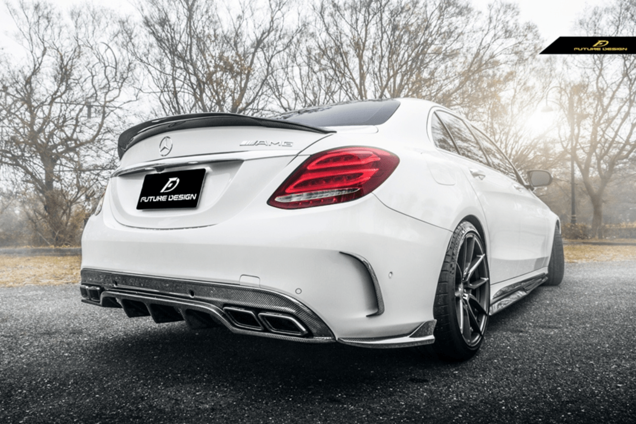 Future Design Carbon 2015-ON Carbon Fiber Rear Spoiler P Style for Mercedes Benz W205 C300 C43 C63 AMG Coupe 2 Door Sedan 4 Door - Aero Carbon UK