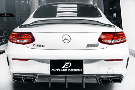 Future Design Carbon 2015-ON Carbon Fiber Rear Spoiler P Style for Mercedes Benz W205 C300 C43 C63 AMG Coupe 2 Door Sedan 4 Door - Aero Carbon UK