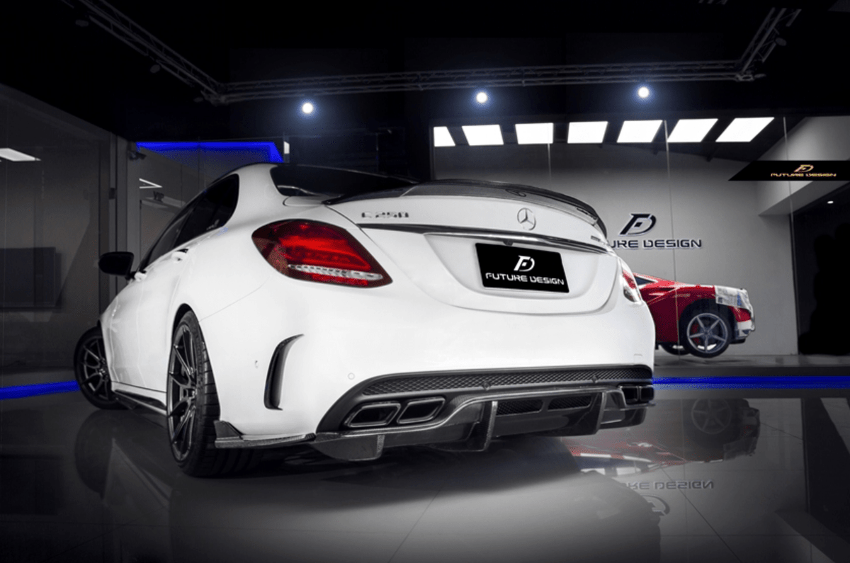 Future Design Carbon 2015-ON Carbon Fiber Rear Spoiler P Style for Mercedes Benz W205 C300 C43 C63 AMG Coupe 2 Door Sedan 4 Door - Aero Carbon UK