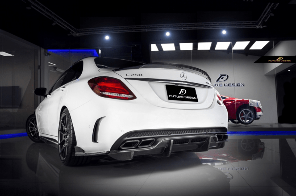 Future Design Carbon 2015-ON Carbon Fiber Rear Spoiler P Style for Mercedes Benz W205 C300 C43 C63 AMG Coupe 2 Door Sedan 4 Door - Aero Carbon UK