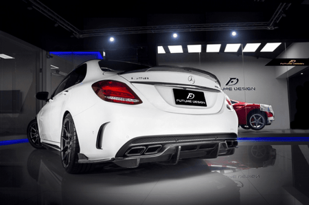 Future Design Carbon 2015-ON Carbon Fiber Rear Spoiler P Style for Mercedes Benz W205 C300 C43 C63 AMG Coupe 2 Door Sedan 4 Door - Aero Carbon UK