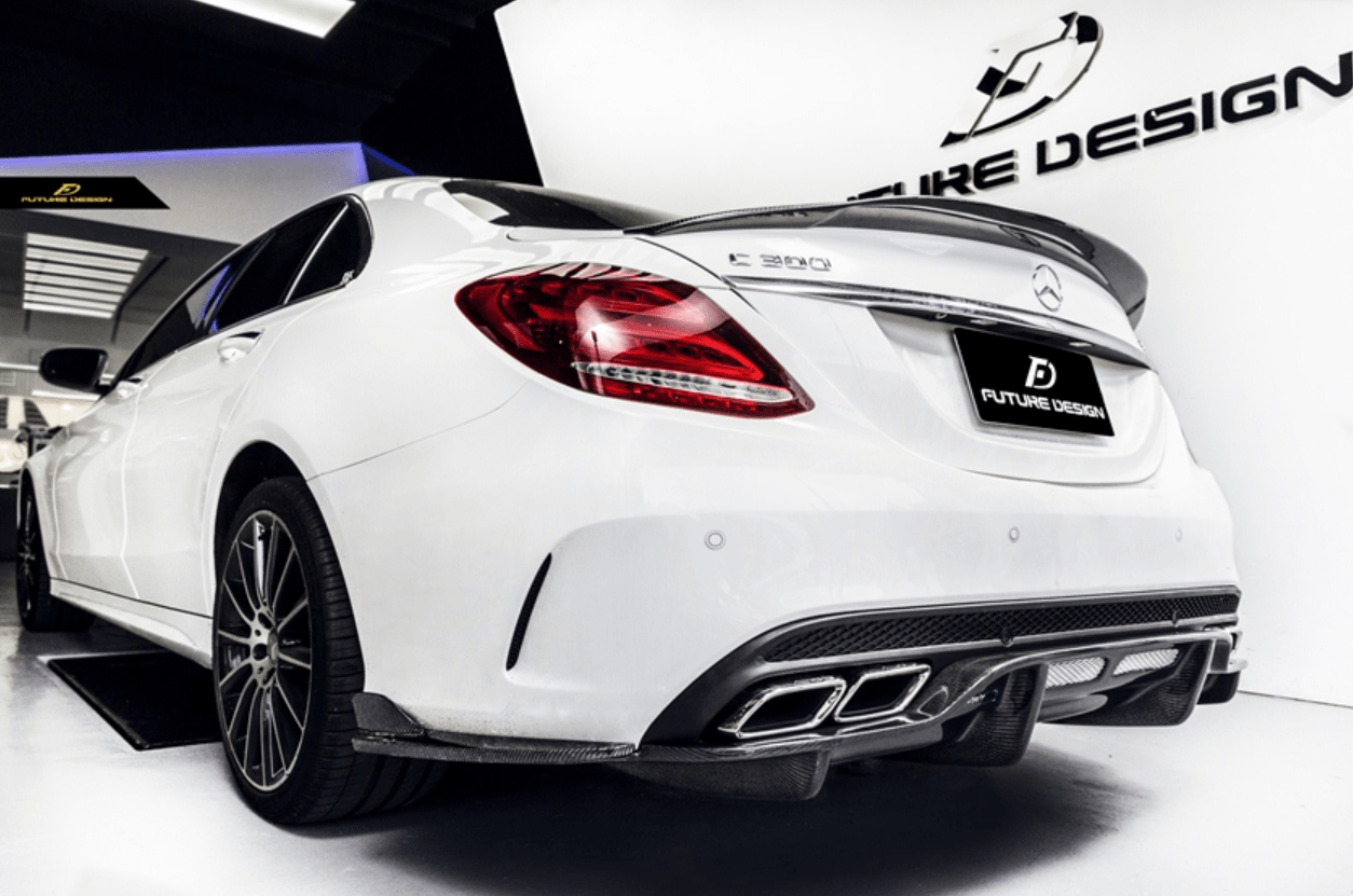 Future Design Carbon 2015-ON Carbon Fiber Rear Spoiler P Style for Mercedes Benz W205 C300 C43 C63 AMG Coupe 2 Door Sedan 4 Door - Aero Carbon UK