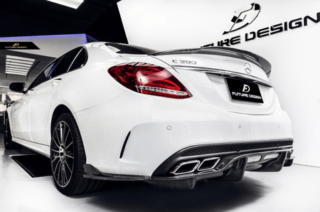 Future Design Carbon 2015-ON Carbon Fiber Rear Spoiler P Style for Mercedes Benz W205 C300 C43 C63 AMG Coupe 2 Door Sedan 4 Door - Aero Carbon UK