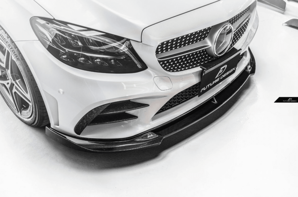 Future Design Carbon Carbon Fiber Front Lip FD GT for W205 C300 2019-ON 2 Door Coupe 4 Door Sedan - Aero Carbon UK
