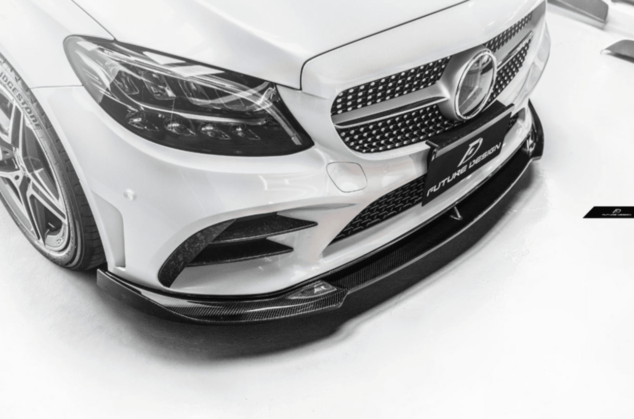 Future Design Carbon Carbon Fiber Front Lip FD GT for W205 C300 2019-ON 2 Door Coupe 4 Door Sedan - Aero Carbon UK