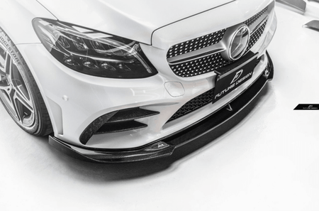 Future Design Carbon Carbon Fiber Front Lip FD GT for W205 C300 2019-ON 2 Door Coupe 4 Door Sedan - Aero Carbon UK