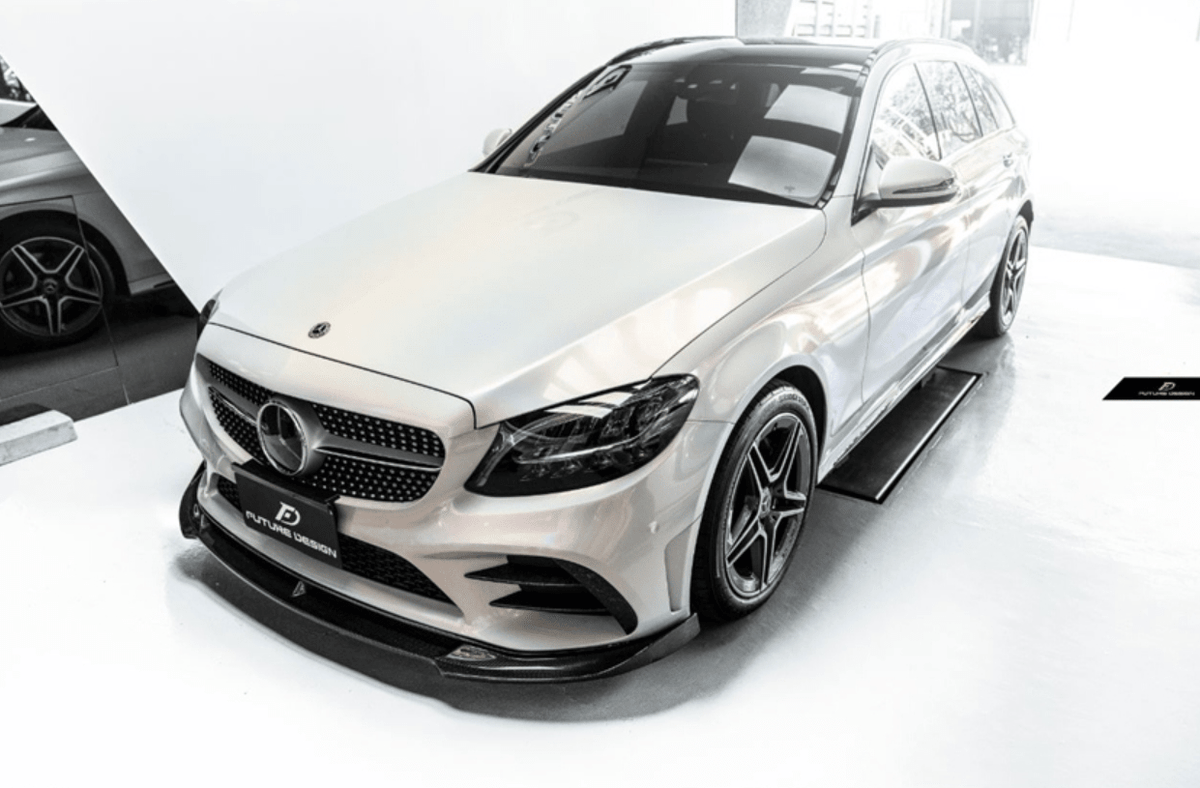 Future Design Carbon Carbon Fiber Front Lip FD GT for W205 C300 2019-ON 2 Door Coupe 4 Door Sedan - Aero Carbon UK