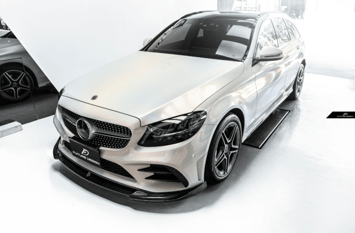 Future Design Carbon Carbon Fiber Front Lip FD GT for W205 C300 2019-ON 2 Door Coupe 4 Door Sedan - Aero Carbon UK