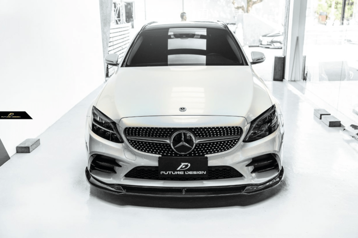 Future Design Carbon Carbon Fiber Front Lip FD GT for W205 C300 2019-ON 2 Door Coupe 4 Door Sedan - Aero Carbon UK