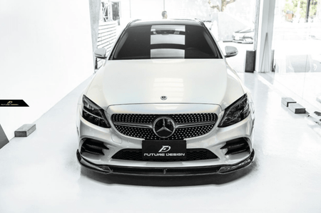 Future Design Carbon Carbon Fiber Front Lip FD GT for W205 C300 2019-ON 2 Door Coupe 4 Door Sedan - Aero Carbon UK