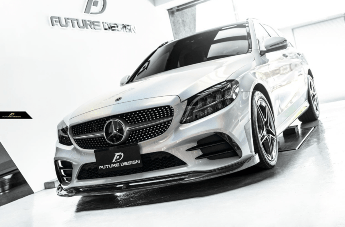 Future Design Carbon Carbon Fiber Front Lip FD GT for W205 C300 2019-ON 2 Door Coupe 4 Door Sedan - Aero Carbon UK