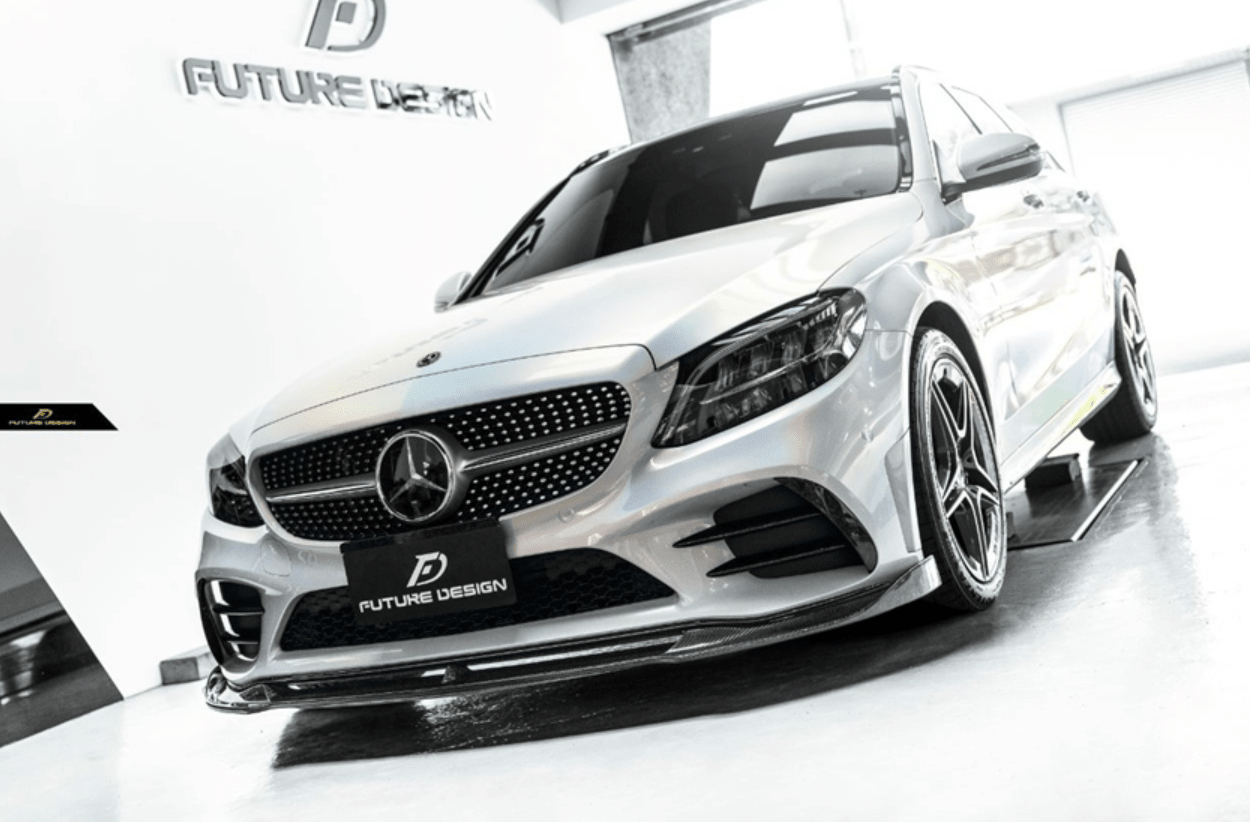 Future Design Carbon Carbon Fiber Front Lip FD GT for W205 C300 2019-ON 2 Door Coupe 4 Door Sedan - Aero Carbon UK