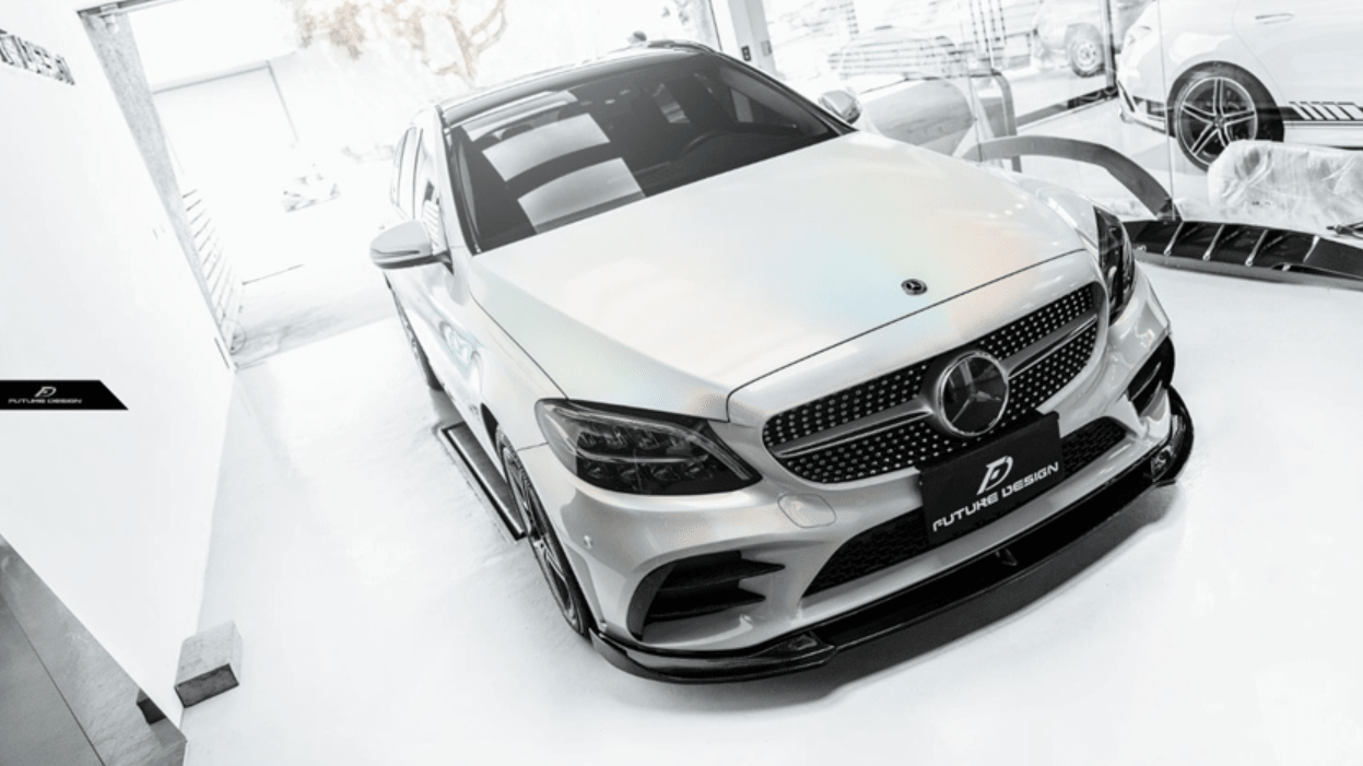 Future Design Carbon Carbon Fiber Front Lip FD GT for W205 C300 2019-ON 2 Door Coupe 4 Door Sedan - Aero Carbon UK