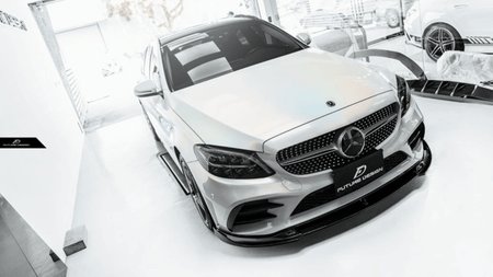 Future Design Carbon Carbon Fiber Front Lip FD GT for W205 C300 2019-ON 2 Door Coupe 4 Door Sedan - Aero Carbon UK
