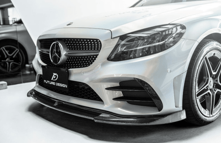 Future Design Carbon Carbon Fiber Front Lip FD GT for W205 C300 2019-ON 2 Door Coupe 4 Door Sedan - Aero Carbon UK