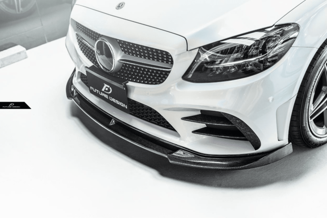 Future Design Carbon Carbon Fiber Front Lip FD GT for W205 C300 2019-ON 2 Door Coupe 4 Door Sedan - Aero Carbon UK