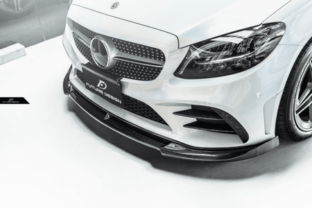 Future Design Carbon Carbon Fiber Front Lip FD GT for W205 C300 2019-ON 2 Door Coupe 4 Door Sedan - Aero Carbon UK